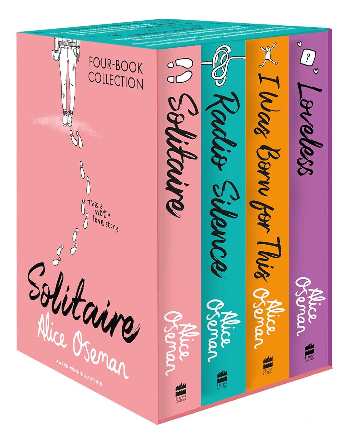 Sách tiếng Anh ALICE OSEMAN BOX SET (SOLITAIRE, RADIO SILENCE, I WAS BORN FOR THIS, LOVELESS) chính hãng - Bookee